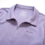 Organic女立領拉鍊上衣(紫色)