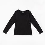 Organic女蜜桃絨U領保暖衣(黑色)