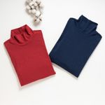 Organic男保暖半高領衫(靛藍色)