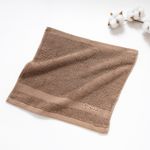 Organic平織毛巾圈小方巾(可可)