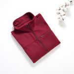 Organic女刷毛立領背心(落日紅)