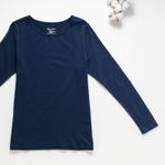 Organic女保暖圓領衫(靛藍色)