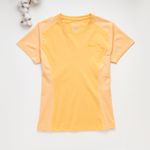 Organic拚接女圓短T恤 (鳳梨涼感)(黃色)