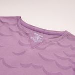 Organic涼感七分袖上衣(波浪紋)(粉紫)