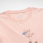 Organic女圓短T恤(素描花卉)(粉色)
