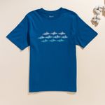 Organic圓短T恤-圖騰之舞(藍綠)