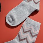 Organic提花短襪(圖騰之舞)(灰色)