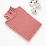 Organic女保暖半高領衫(荔枝粉)