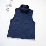 Organic女刷毛立領背心(午夜藍)