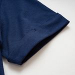 Organic翻褶袖圓短T恤 (鳳梨涼感)(丈青)