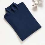 Organic男保暖半高領衫(靛藍色)