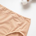 Organic雲柔女中腰平口內褲(涼感環保)(淡茶色)