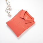 Organic女立領拉鍊上衣(橘色)