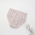 Organic雲柔女中腰平口內褲(涼感環保)(粉芋色)
