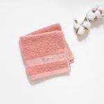 Organic平織毛巾圈小方巾(蜜桃粉)