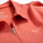 Organic女立領拉鍊上衣(橘色)