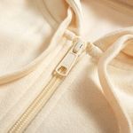 Organic女刷毛連帽外套(奶油白)