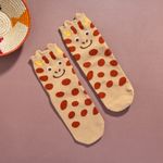 Organic提花短襪-草原同樂(黃色)