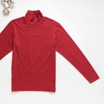 Organic男保暖半高領衫(石榴紅)