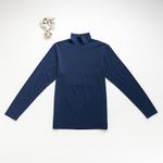 Organic男保暖半高領衫(靛藍色)