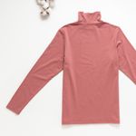 Organic女保暖半高領衫(荔枝粉)