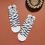 Organic提花短襪-草原同樂(白色)