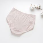 Organic雲柔女中腰內褲(涼感環保)(粉芋色)
