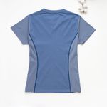 Organic拚接女圓短T恤 (鳳梨涼感)(中藍)