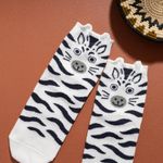 Organic提花短襪-草原同樂(白色)