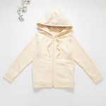Organic女刷毛連帽外套(奶油白)