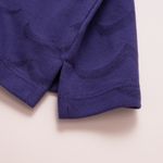 Organic涼感七分袖上衣(波浪紋)(深紫)