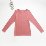 Organic女保暖圓領衫(荔枝粉)