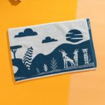 Organic有機棉運動巾-草原同樂(藍綠/白)