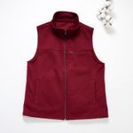 Organic女刷毛立領背心(落日紅)