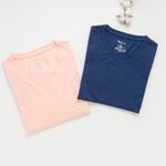 Organic翻褶袖圓短T恤 (鳳梨涼感)(丈青)