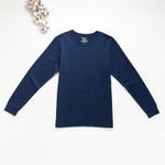 Organic男保暖圓領衫(靛藍色)