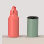 巧禮兩用陶瓷塗層保溫杯-莫蘭綠350ml