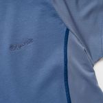 Organic拚接女圓短T恤 (鳳梨涼感)(中藍)