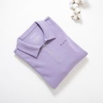 Organic女立領拉鍊上衣(紫色)