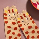 Organic提花短襪-草原同樂(黃色)