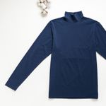 Organic男保暖半高領衫(靛藍色)