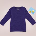 Organic涼感七分袖上衣(波浪紋)(深紫)