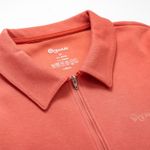 Organic女立領拉鍊上衣(橘色)