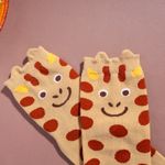 Organic提花短襪-草原同樂(黃色)