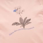 Organic女圓短T恤(素描花卉)(粉色)