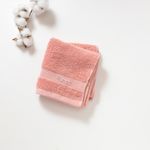 Organic平織毛巾圈洗臉巾(蜜桃粉)