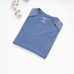 Organic拼接男圓短T恤 (鳳梨涼感)(中藍)