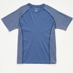 Organic拼接男圓短T恤 (鳳梨涼感)(中藍)