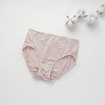 Organic雲柔女中腰平口內褲(涼感環保)(粉芋色)