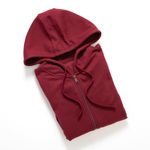 Organic男刷毛連帽外套(落日紅)